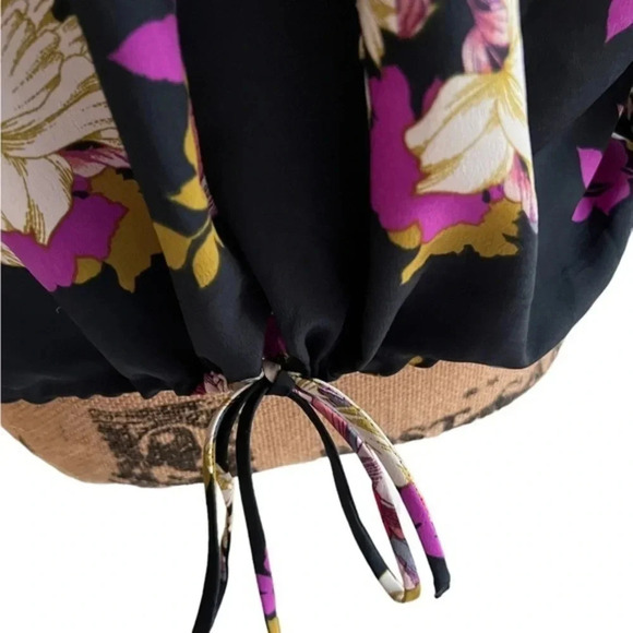 Forever 21 Black Floral‎ Tie Front Top NWT - Picture 5 of 8